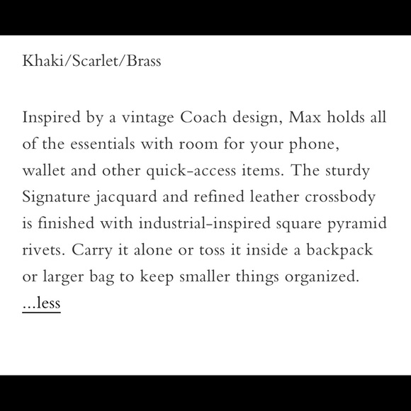 Trade only
Coach 1941 Max 18 Sig. Jacquard Scarlet 41385 - Picture 16 of 16